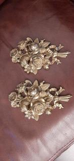 Vintage Metalen Bloemen Appliques - Set van 2, Ophalen of Verzenden