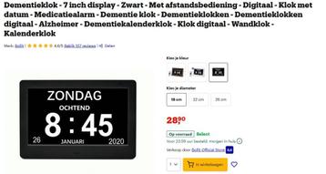 dementieklok beschikbaar voor biedingen
