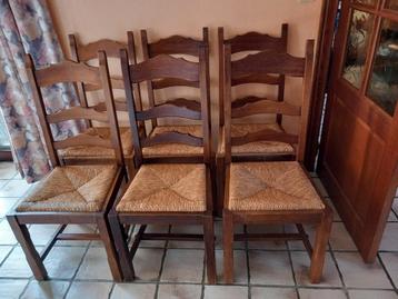Lot de 6 chaises en bois