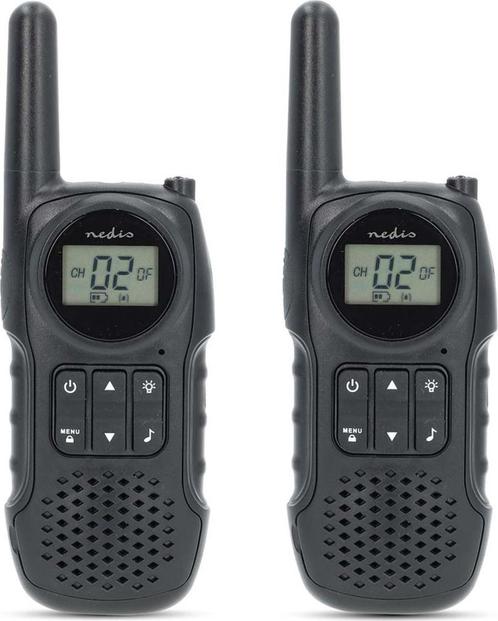 Nedis Walkie Talkie Set – 10 km – VOX/PTT – Zwart (2x), Telecommunicatie, Portofoons en Walkie-talkies, Nieuw, Portofoon of Walkie-talkie