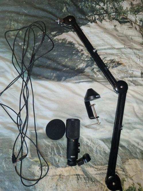 Rode NT-USB + Rode PSA1 studio arm, Musique & Instruments, Microphones, Comme neuf, Enlèvement ou Envoi
