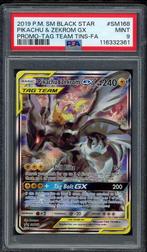Pikachu et Zekrom GX [Illustration com] PSA 9 - SM168 - 2019, Hobby & Loisirs créatifs, Enlèvement ou Envoi, Comme neuf, Cartes en vrac