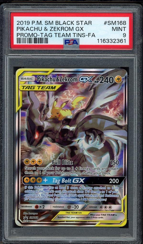 Pikachu et Zekrom GX [Illustration com] PSA 9 - SM168 - 2019, Hobby & Loisirs créatifs, Jeux de cartes à collectionner | Pokémon