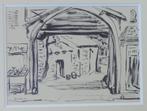 JAN VAERTEN / STADSPOORT / ORIGINEEL / 43x53cm / KADER / SIG, Ophalen of Verzenden