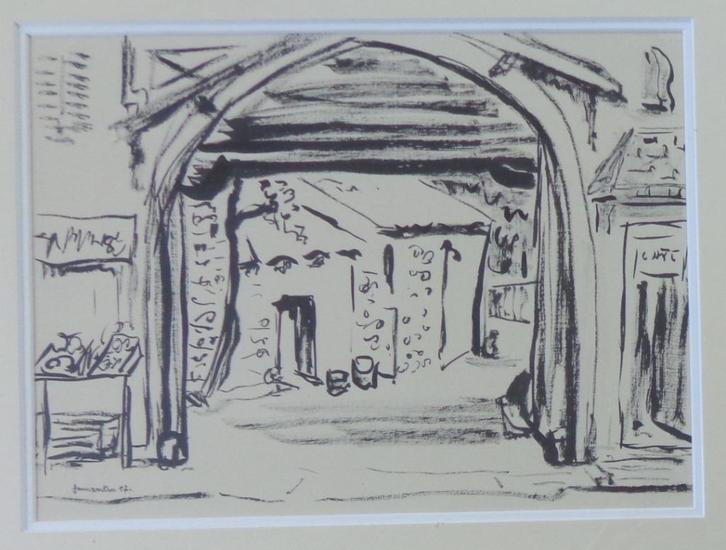 JAN VAERTEN / STADSPOORT / ORIGINEEL / 43x53cm / KADER / SIG, Antiek en Kunst, Kunst | Schilderijen | Modern, Ophalen of Verzenden