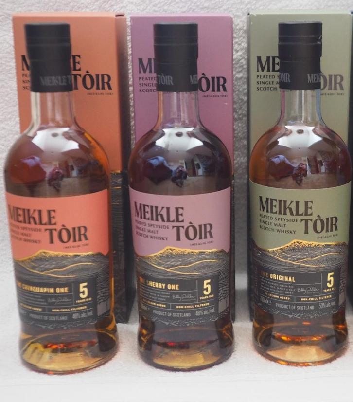 Meikle Tòir whisky, serie van 3 flessen GlenAllachie, Verzamelen, Wijnen, Nieuw, Ophalen of Verzenden