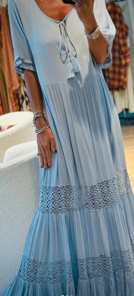 Longue robe de la marque GOHA bleue., Kleding | Dames, Jurken, Maat 36 (S), Blauw, Onder de knie, Ophalen of Verzenden