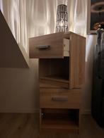 Houten nachtkastjes met lade, Huis en Inrichting, Ophalen, Minder dan 45 cm, Zo goed als nieuw, Minder dan 55 cm