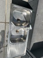 Double evier en inox Franke avec mitigeur, Ophalen, Gebruikt, 50 tot 100 cm, 150 tot 200 cm