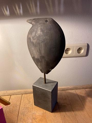 Sculptuur vogel keramiek raku - Lei Hannen