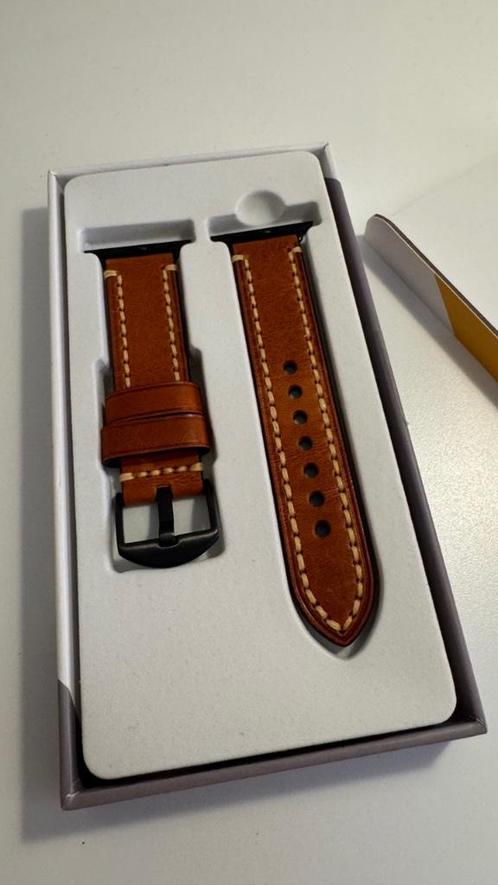 Apple watch 9 echt lederen bandje nieuw, Telecommunicatie, Wearable-accessoires, Nieuw, Bandje, Ophalen