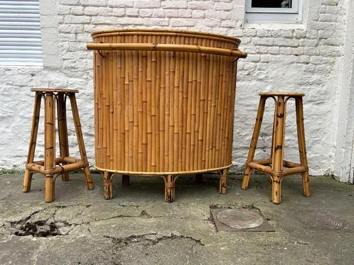 VINTAGE rotan coctail bar, Antiek en Kunst, Antiek | Meubels | Stoelen en Sofa's, Ophalen