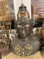 Buste unique de Devi Tara, déesse mère hindoue en bronze, 39, Antiquités & Art, Bronze, Enlèvement ou Envoi