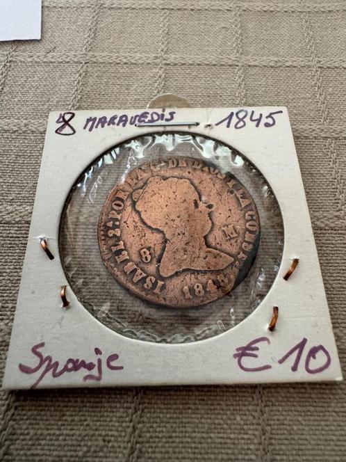8 Maravedis 1845 Spanje Isabel II (258), Postzegels en Munten, Munten | Europa | Niet-Euromunten, Losse munt, Ophalen of Verzenden