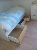 Ikea single houten bed Malm, Huis en Inrichting, Slaapkamer | Bedden, Ophalen, 90 cm, Eenpersoons, Wit