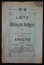 Liste de Militaires Blessés belges - n 9 - 1914, Ophalen of Verzenden
