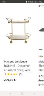 Desserte maison du monde, Huis en Inrichting, Tafels | Sidetables, Ophalen of Verzenden, Zo goed als nieuw, Glas