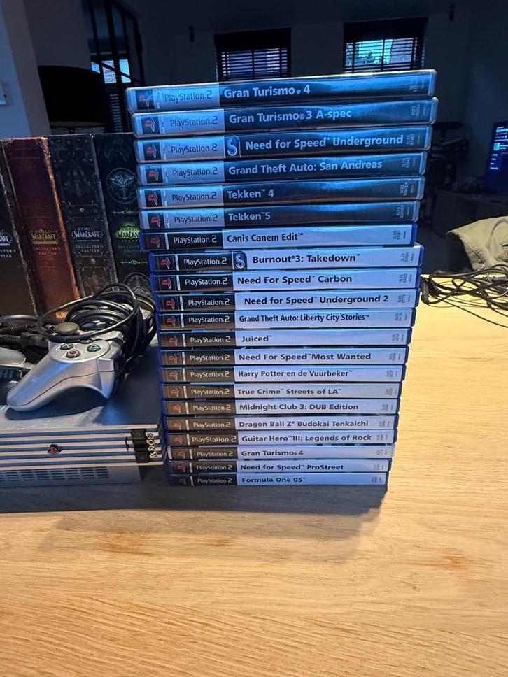 Playstation 2 Silver Edition + netwerkadapter, Games en Spelcomputers, Games | Sony PlayStation 2, Sport, Ophalen