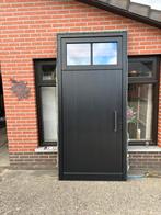 Zwarte voordeur met glas, Doe-het-zelf en Bouw, Gebruikt, 215 cm of meer, Buitendeur, Vouwdeur
