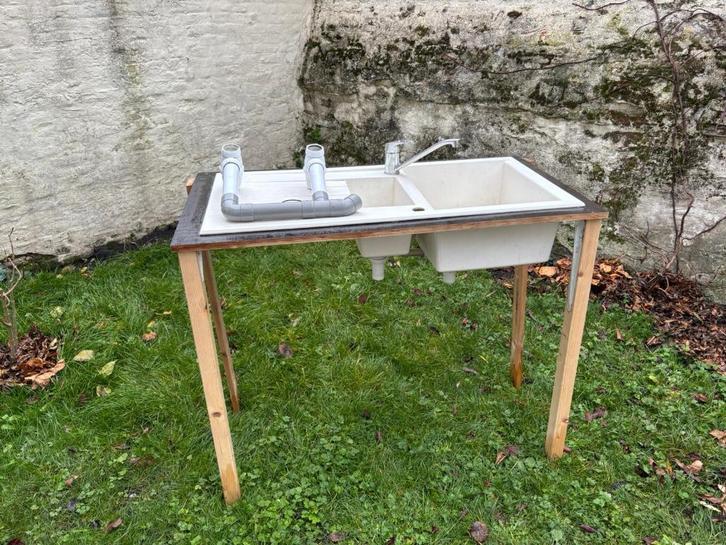 évier double bacs de cuisine., Huis en Inrichting, Keuken | Keukenelementen, Gebruikt, Minder dan 100 cm, 100 tot 150 cm, 50 tot 75 cm