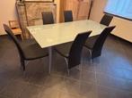 Eettafel met zes stoelen, Huis en Inrichting, Ophalen, Gebruikt, 50 tot 100 cm, Vijf personen of meer