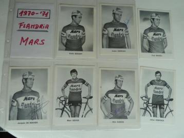 7 Cartes MARS-FLANDRIA originale, '70/71, 3 signées. Cyclist