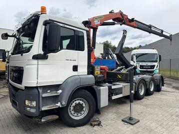 MAN TGS 35.400 8x4 TRIDEM HOOKLIFT T22 + CRANE PALFINGER PK  beschikbaar voor biedingen