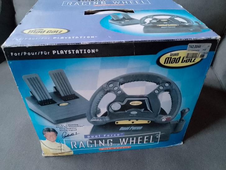 Mad catz racing wheel stuur cib ps1, Games en Spelcomputers, Games | Sony PlayStation 1, Gebruikt, Ophalen of Verzenden
