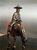 Bronze asiatique japonais sage Toba sur sa mule. XIXè 36 cm., Antiquités & Art, Art | Art non-occidental, Enlèvement ou Envoi
