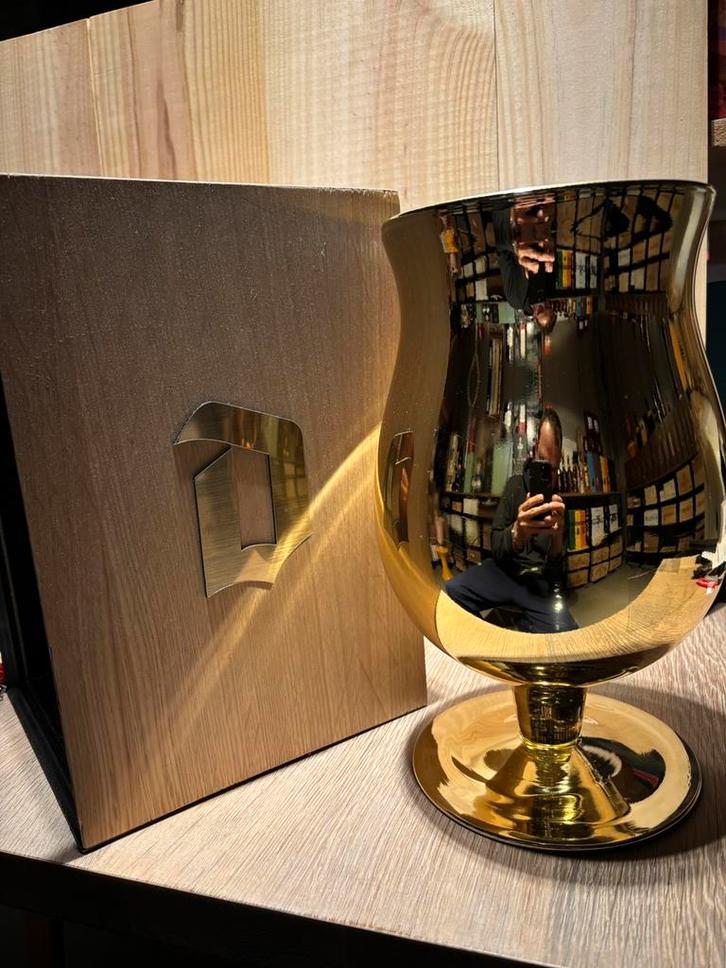 Gouden Duvel - 3-liter gouden glas - uniek!, Verzamelen, Wijnen, Zo goed als nieuw, Ophalen of Verzenden