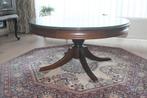 Ronde salon tafel met glas, Huis en Inrichting, Tafels | Salontafels, Ophalen, Gebruikt, Glas