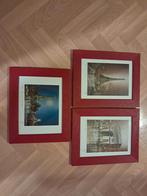 3 fotokaders met tekeningen van Parijs, Huis en Inrichting, Ophalen, Zo goed als nieuw
