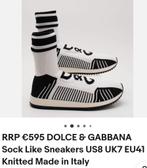 BASKET SNEAKERS DOLCE & GABBANA EU41 UK7 WIT ZWART NIEUW, Ophalen of Verzenden, Nieuw, Schoenen