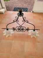 Smeedijzeren kroonluchter, Huis en Inrichting, Ophalen, Zo goed als nieuw, Glas