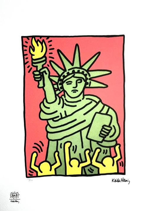 Prachtige Lithografie + certificaat • Keith Haring # /150, Antiek en Kunst, Kunst | Litho's en Zeefdrukken, Ophalen of Verzenden