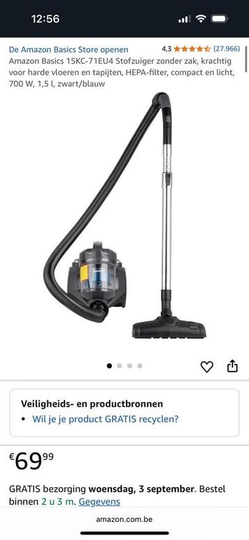 Amazon basics stofzuiger zonder zak beschikbaar voor biedingen