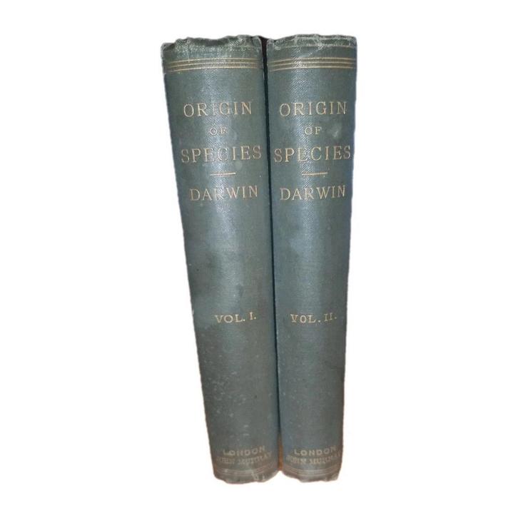 1888 THE ORIGIN OF SPECIES VOLUME 1 & 2 BY CHARLES DARWIN, Antiek en Kunst, Antiek | Boeken en Manuscripten, Ophalen of Verzenden
