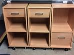 3 aparte kastjes op wielen, Enlèvement, Utilisé, Autres essences de bois, Avec tablette(s)