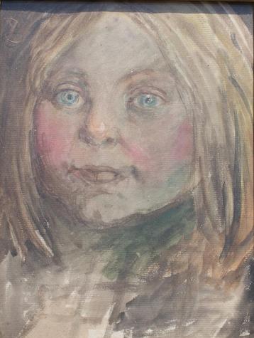 Edmond Van Offel (1871-1959): Meisjesportret (27 x 33 cm) beschikbaar voor biedingen