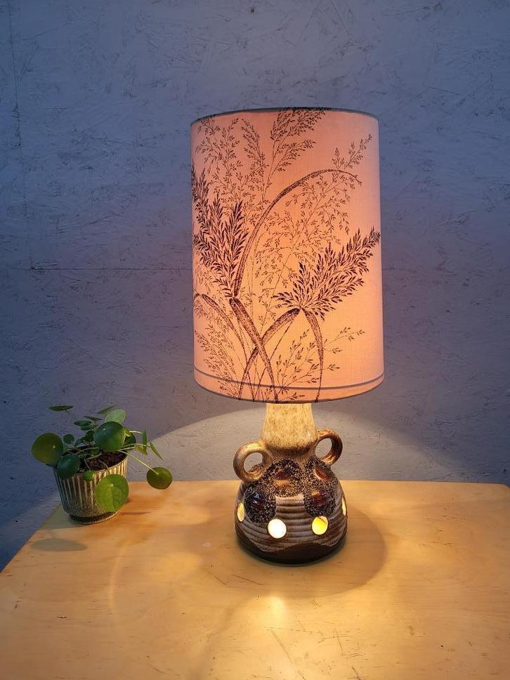 Vintage Fat lava tafellamp met originele kap, jaren 1970, Antiek en Kunst, Antiek | Keramiek en Aardewerk, Ophalen