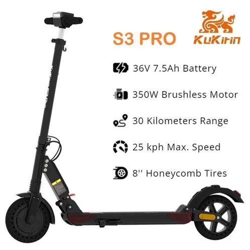 KuKirin S3 Pro Batterie 7,5Ah Moteur 250W Pneu nid d'abeille, Vélos & Vélomoteurs, Trottinettes, Neuf, Step électrique (E-scooter)