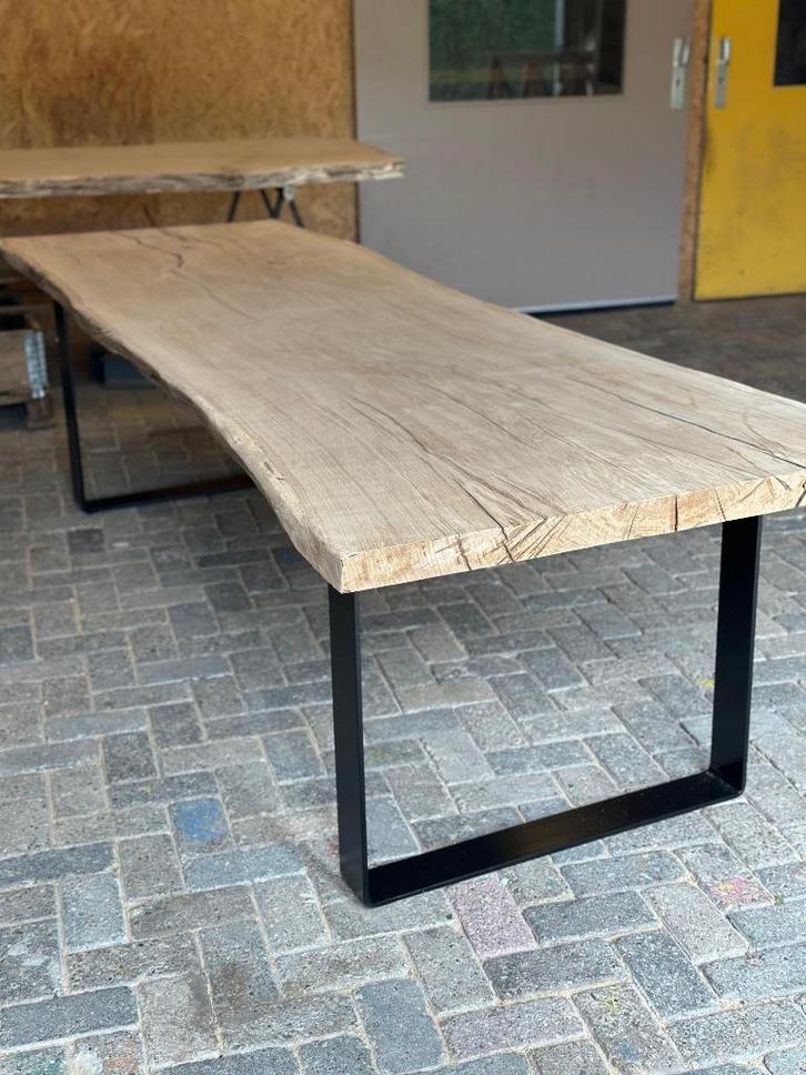 Boomstamtafel | Boomstam eiken | Direct Leverbaar, Huis en Inrichting, Tafels | Eettafels, Nieuw, Eikenhout, Ophalen