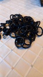 40 anneaux à rideaux avec crochet et agrafe, Enlèvement ou Envoi, Comme neuf, Noir