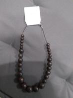 Zanini houten parelketting, Handtassen en Accessoires, Kettingen, Ophalen of Verzenden, Nieuw, Bruin, Overige materialen
