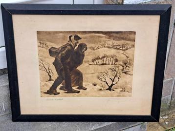 eau forte epreuve d artiste signe victor regnart beschikbaar voor biedingen