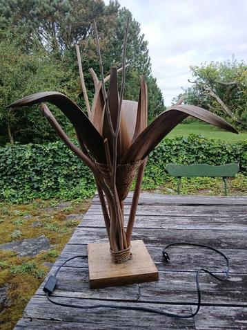 Lampe en bois unique, Enlèvement ou Envoi, Comme neuf, Bois, Moins de 100 cm