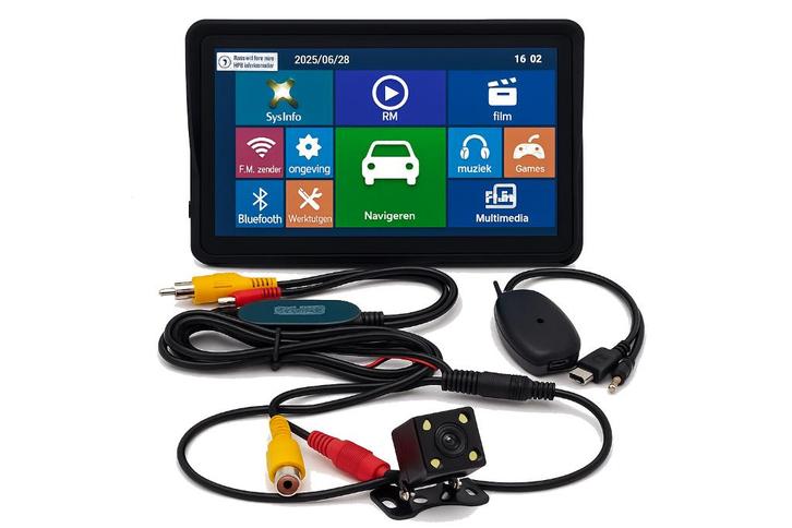 7” Auto, Camper GPS Navigatie + Draadloze Achteruitrijcamera, Auto diversen, Achteruitrijcamera's, Nieuw, Ophalen of Verzenden