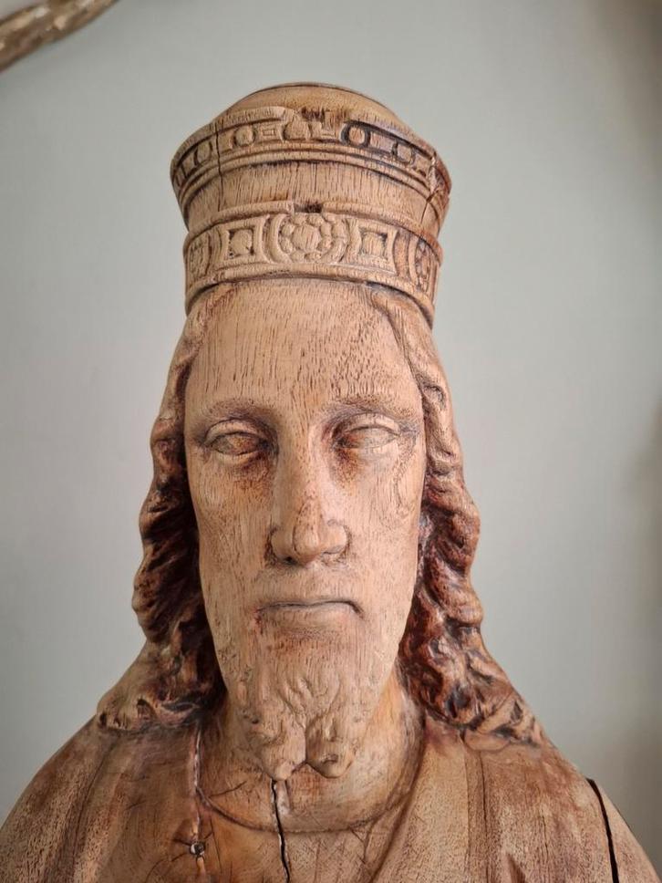 ANTIEK HOUTEN RELIGIEUS BEELD, Antiek en Kunst, Antiek | Religieuze voorwerpen, Ophalen