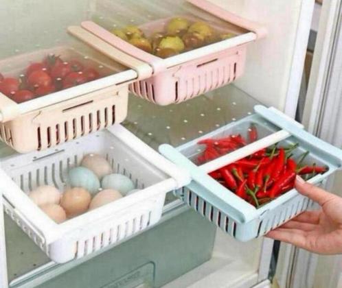 5x Verstelbare Koelkast manden bakjes organizer Verstelbaar, Elektronische apparatuur, Koelkasten en IJskasten, Nieuw, Ophalen of Verzenden