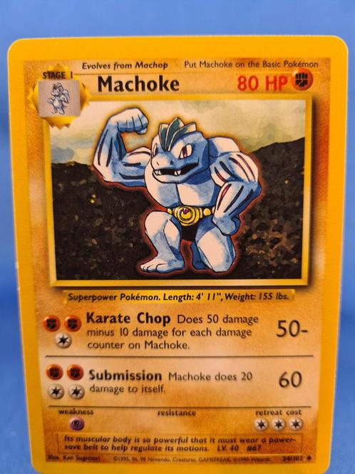 Machoke 34/102 - Base, Hobby en Vrije tijd, Verzamelkaartspellen | Pokémon, Zo goed als nieuw, Verzenden